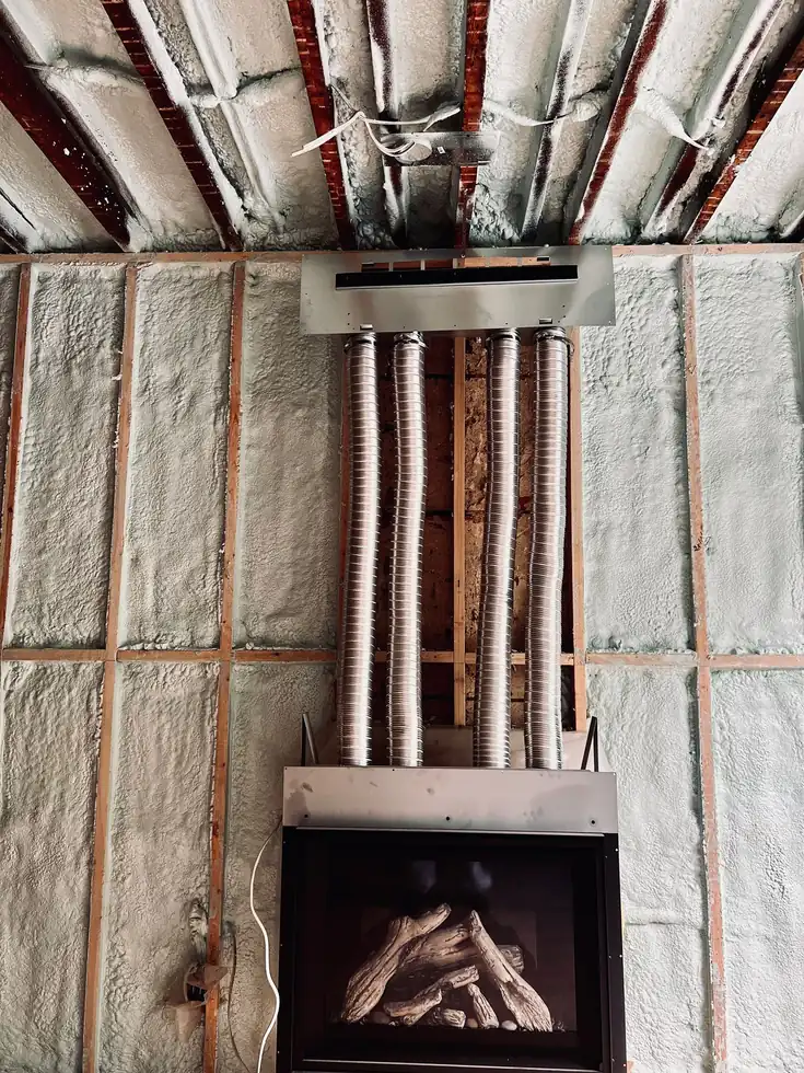 5" (R31) of 2lb closed-cell spray foam on flat ceiling joists and 3.5" (R22) on exterior wall studs in Toronto (Forest Hill & Rosedale) [JOB-2023-07-22-01]