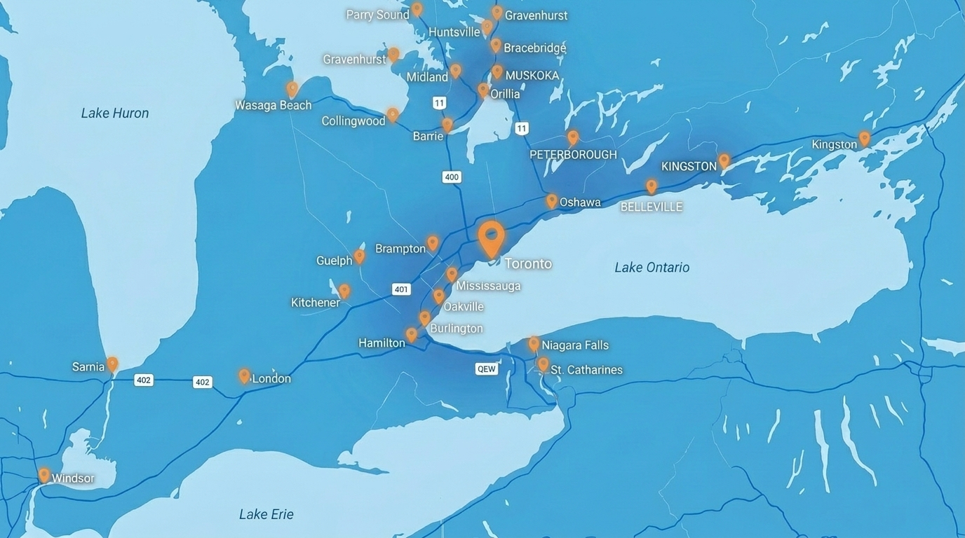 Service coverage across Ontario